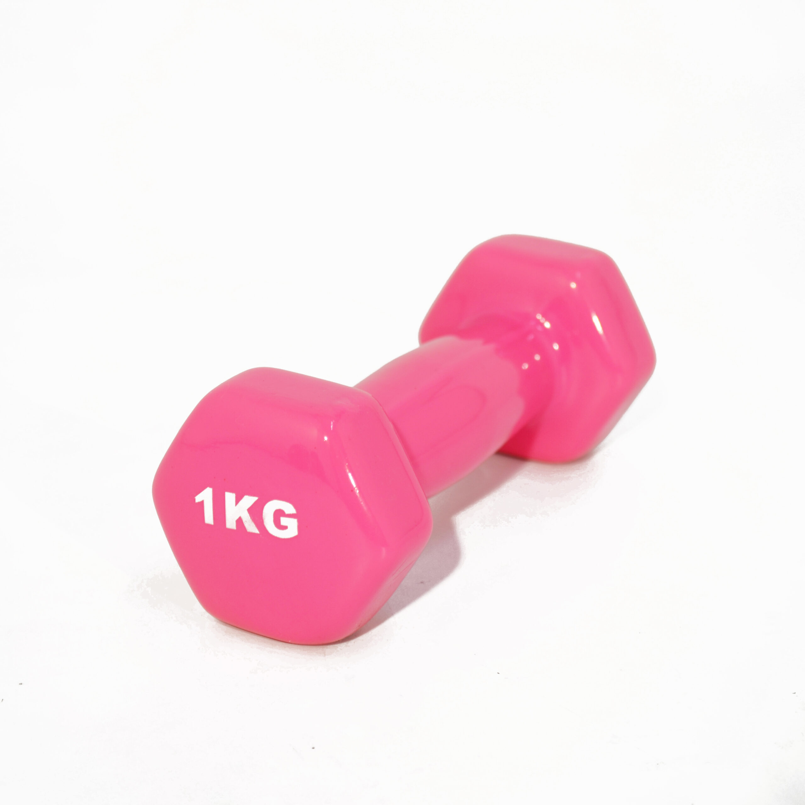 Mancuerna 1kg Hexagonal recubierta en goma (x unidad) rosa o azul - Gamelan  Fitness